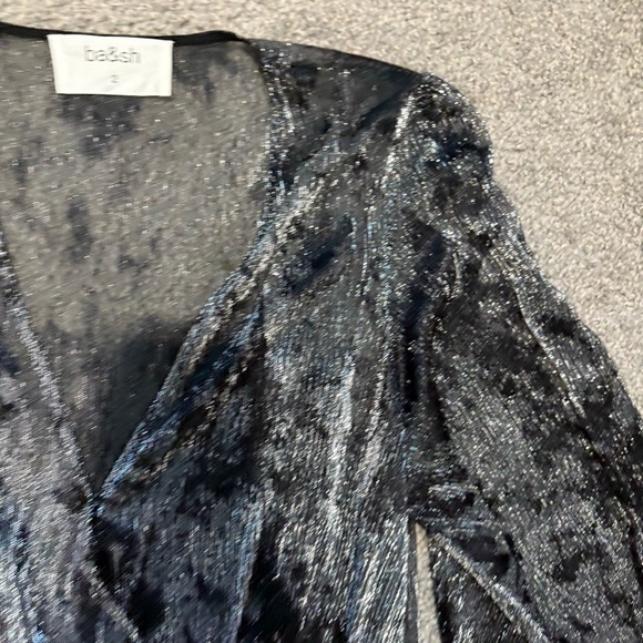 BASH ba&sh Vianca Wrap Effect Metallic Maxi Gown Size 2 US M $630.00 - Picture 6 of 12